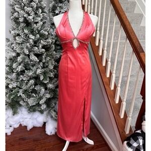 Cache Vintage One of A Kind Embellished Cutout Halter Gown Formal Prom Dress XXS